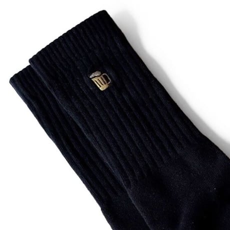 One point embroidered socks (beer) black