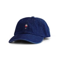 One point embroidered cap (wine)     dark blue denim