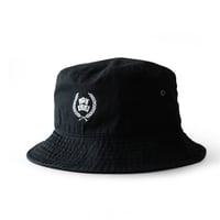 One point  embroidered bucket hat(laurel) black/white