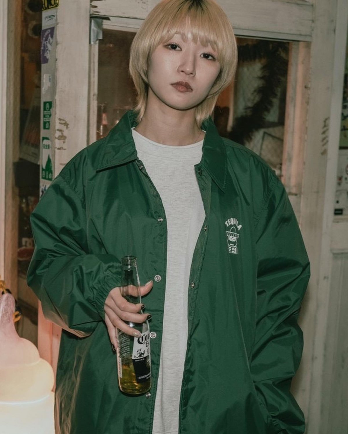 NONBEE “テキーラシュカル” COACH JAKET green | NONBEE!