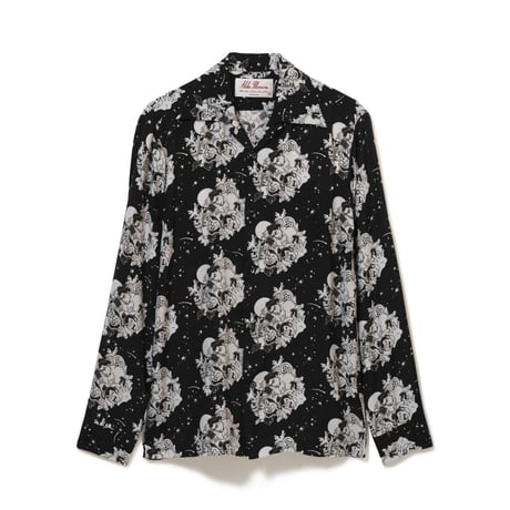 Aloha Blossom  × NONBEE! ハワイアンシャツ 長袖  黒