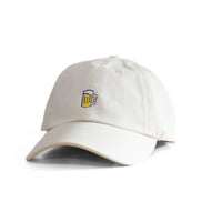 One point embroidered cap (beer)　ivory