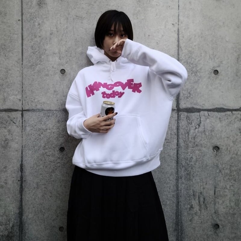 HANGOVER TODAY HOODIE white/pink | NONBEE!