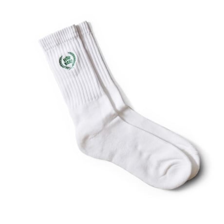 One point embroidered socks set（laurel white&black )