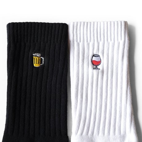 One point embroidered socks set(beer/black&wine/white)