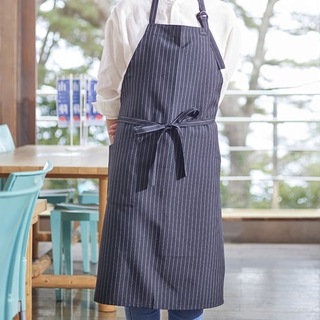 ストライプエプロン（ブラック）