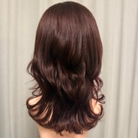 カシスブラウン艶カラー 　レミー毛100％　医療用ウィッグ　産毛付き