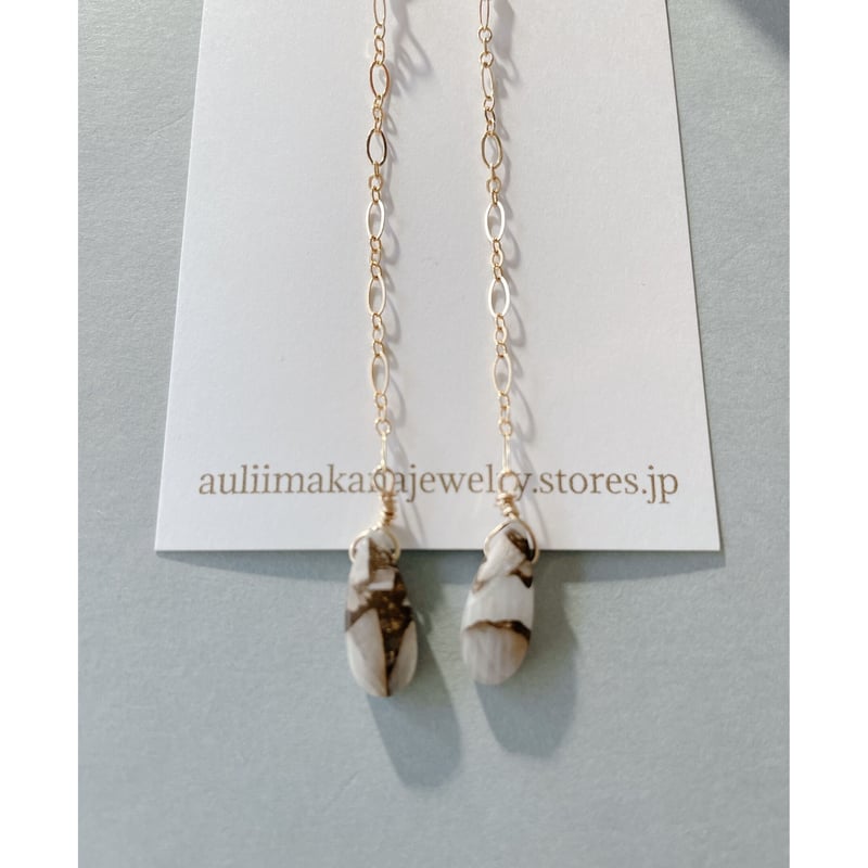 コッパーカルサイトピアス | Aulii makana Jewelry