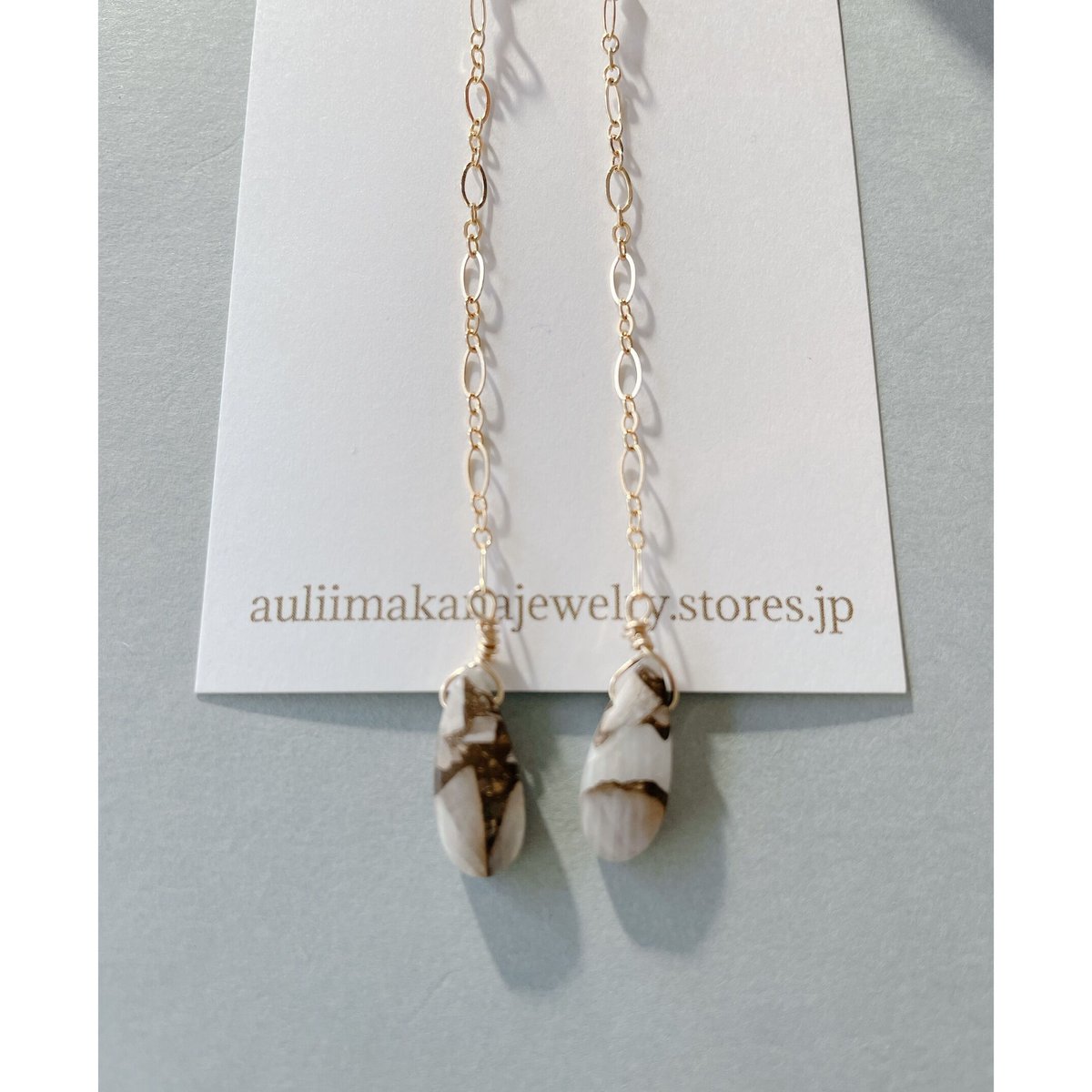 コッパーカルサイトピアス | Aulii makana Jewelry