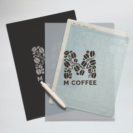 M COFFEE恐竜A4クリアファイル（茶）（白）