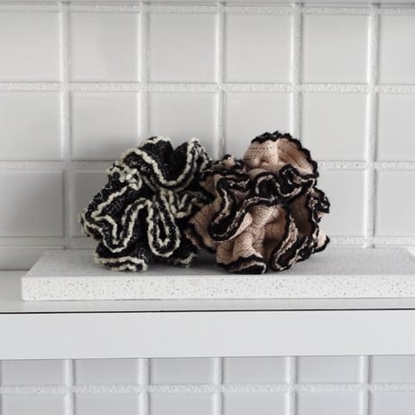 line knit frill chouchou