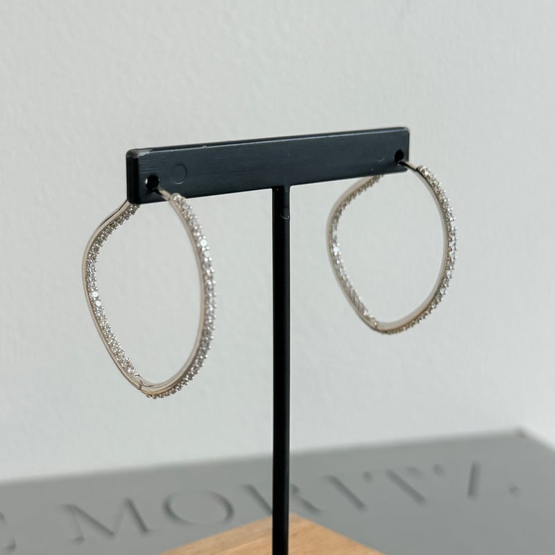 【-構築-series】dangling hoop pierce 特典付き double bijou hoop pierce | DECOLLTE ACCESSORY