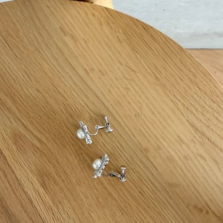 crystal pearl bloom pierce/earring