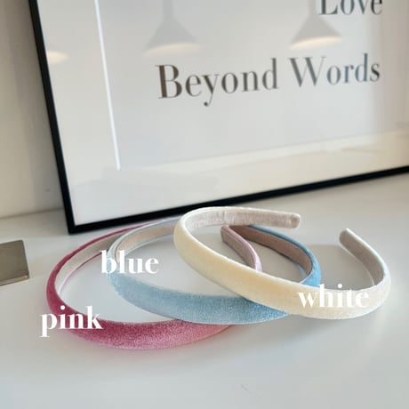 simple velvet head band【細】