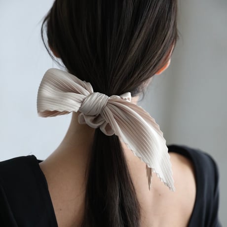 pleats big ribbon chouchou