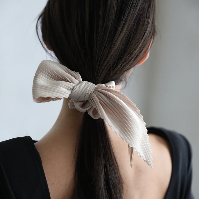 pleats big ribbon chouchou | decollte_accessory