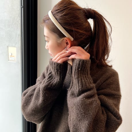 simple velvet head band【細】