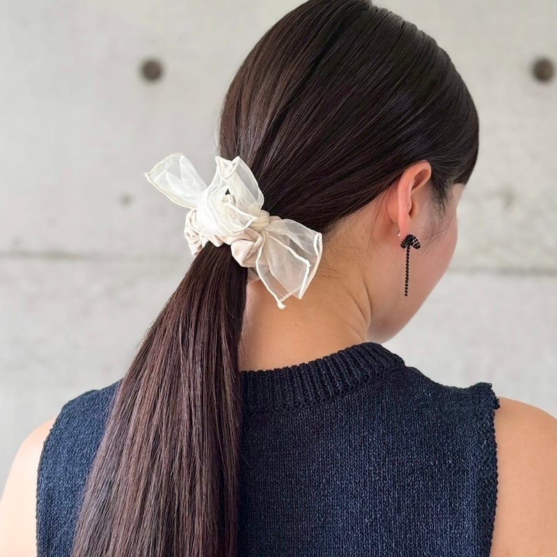 sheer ribbon velvet chouchou | decollte_accessory
