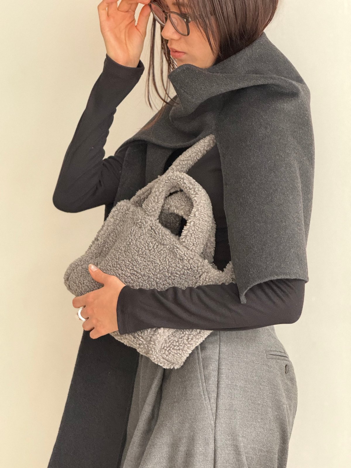 デコルテアクセサリー ストール アイボリー wool river stole | decollte_accessory