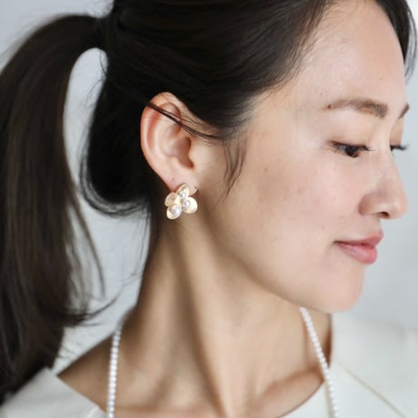 pearl flower pierce/earring