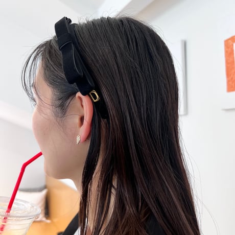 side velvet ribbon head band