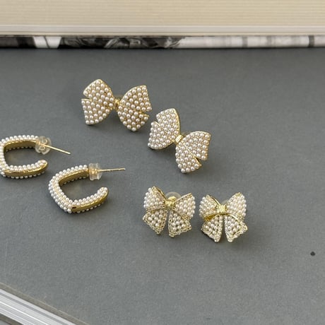 petit pearl ribbon pierce series
