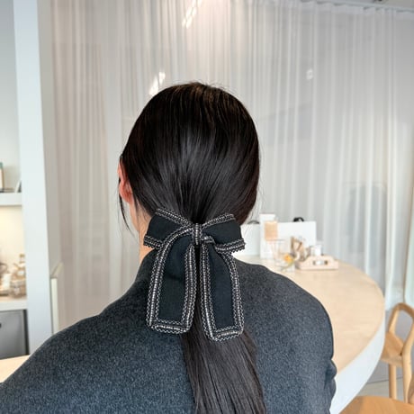 piping bijou ribbon barrette