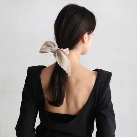 pleats big ribbon chouchou