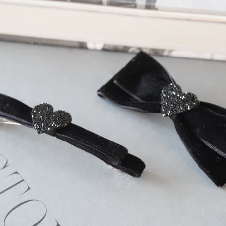 heart point velvet clip & barrette