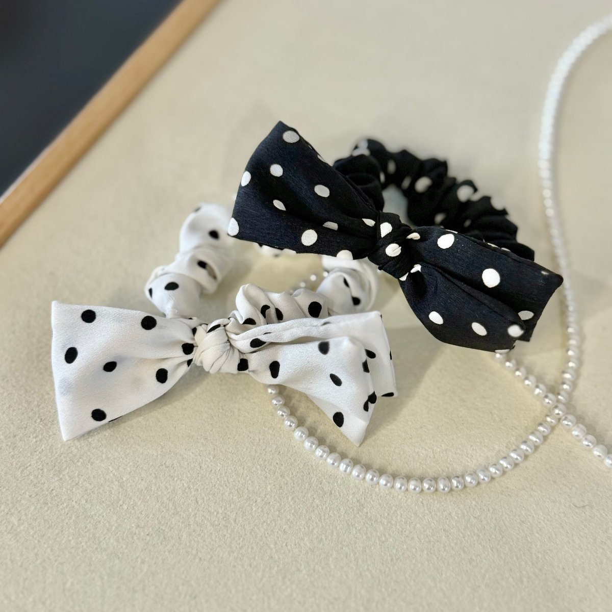 ヘアアクセサリー TATIANA Denim Ribbon Tie Hairpin HB2236 dot ribbon tie | decollte_accessory