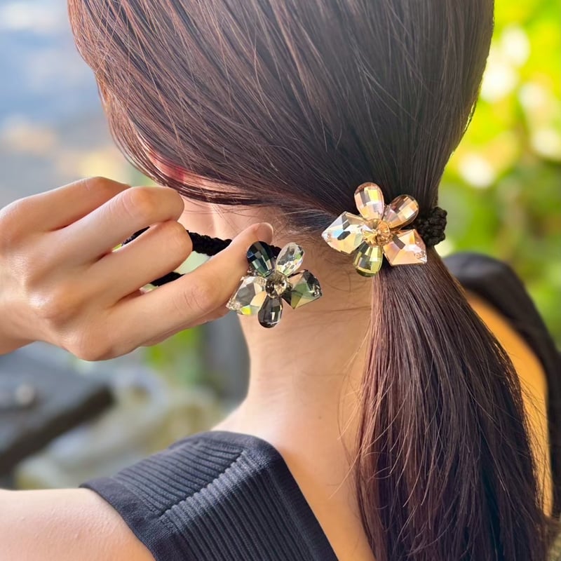 ヘアゴム No.52 bijou motif hair tie | decollte_accessory