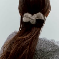 bicolor mink ribbon barrette