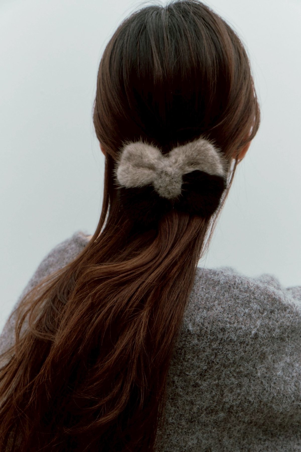bicolor mink ribbon barrette | decollte_accessory