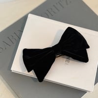 velvet big ribbon barrette