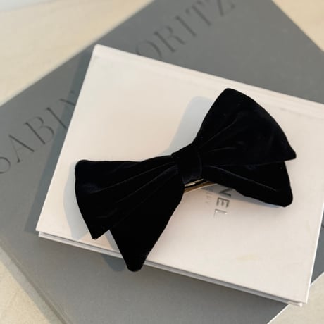 velvet big ribbon barrette