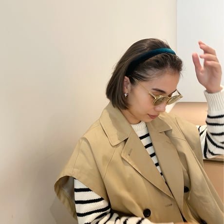 simple velvet head band【細】