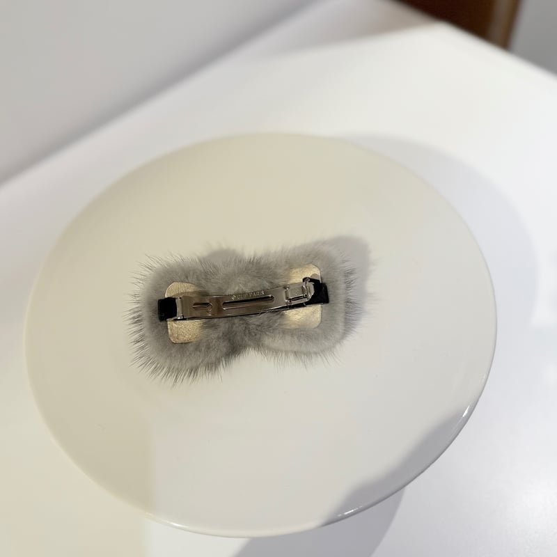 petit mink ribbon barrette | decollte_accessory