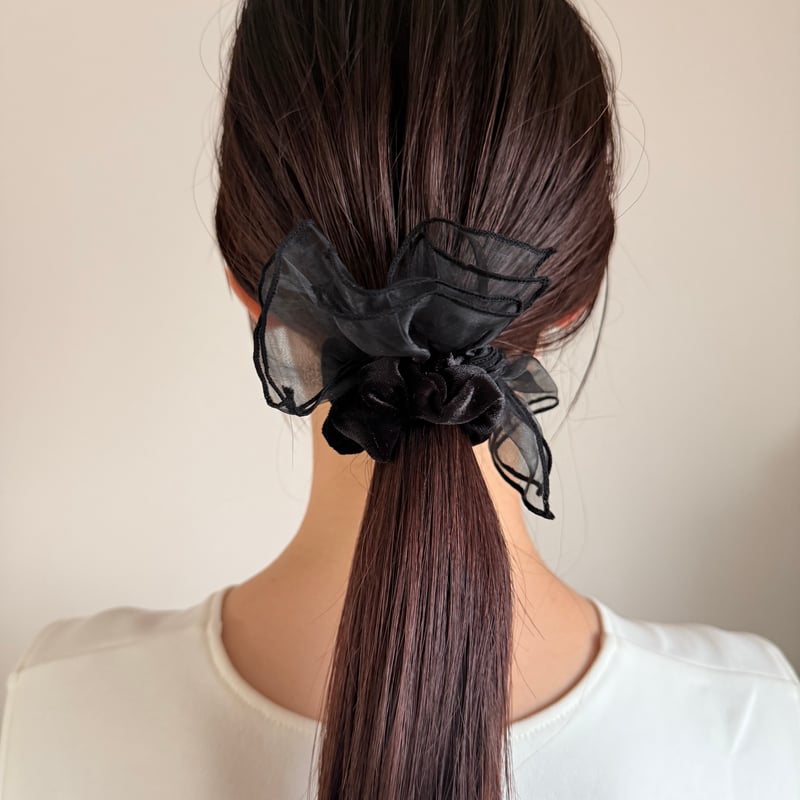 【新品】LETICIA Ribbon-VELVET リボンシュシュ ブラック Ribbon-VELVET(Black) – LETICIA