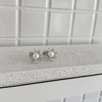crystal pearl bloom pierce/earring