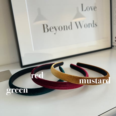 simple velvet head band【細】
