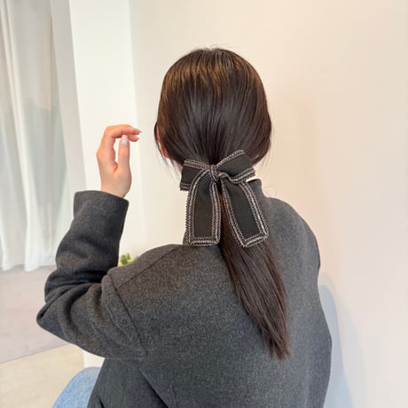 piping bijou ribbon barrette