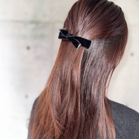 velvet crystal ribbon hair accessory