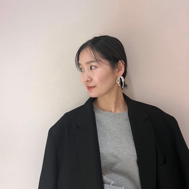 アクセサリー uiqut asymmetry ribbon pearl pierce アクセサリー uiqut asymmetry ribbon pearl pierce ユイクト