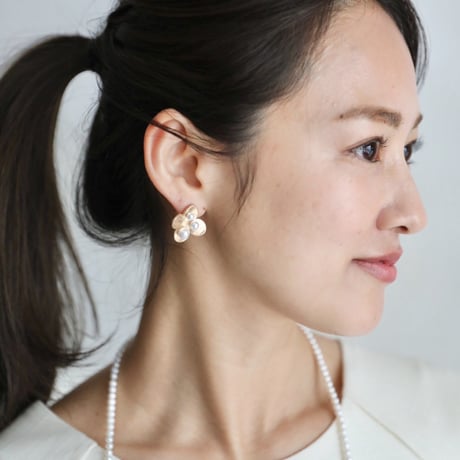 pearl flower pierce/earring