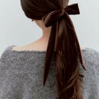 velvet long ribbon tie
