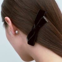 velvet crystal ribbon hair accessory