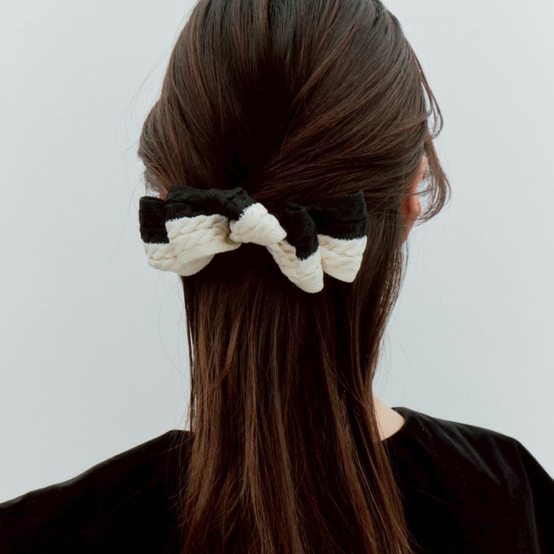 wave ribbon bicolor barrette | decollte_accessory