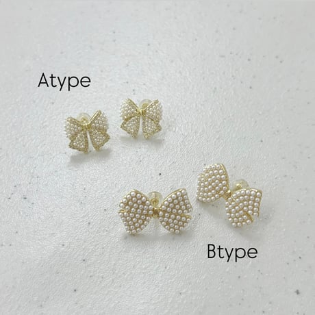 petit pearl ribbon pierce series