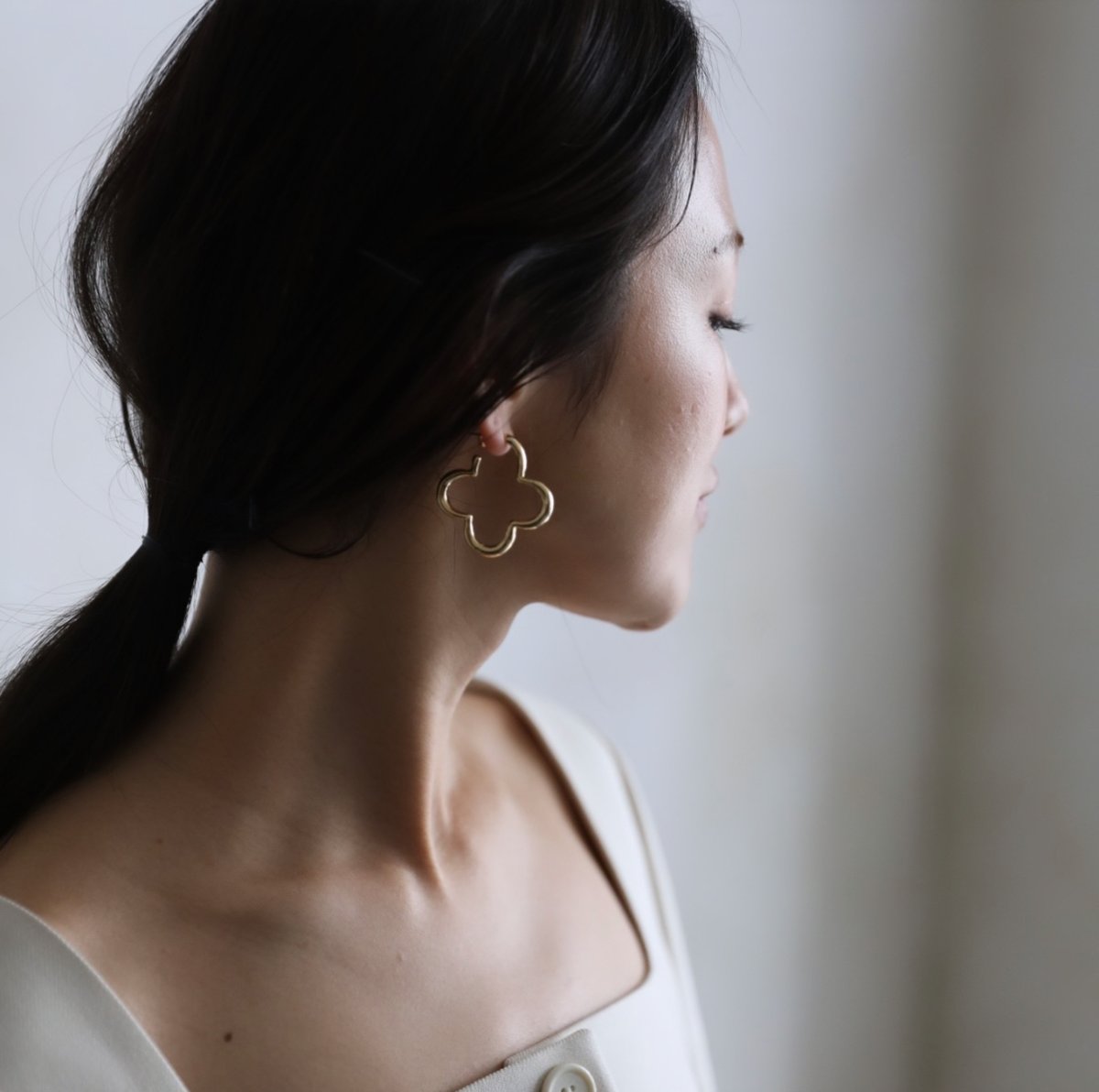 clover hoop pierce | decollte_accessory