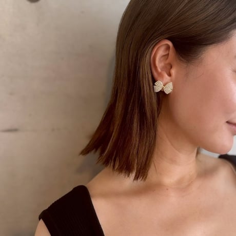petit pearl ribbon pierce series